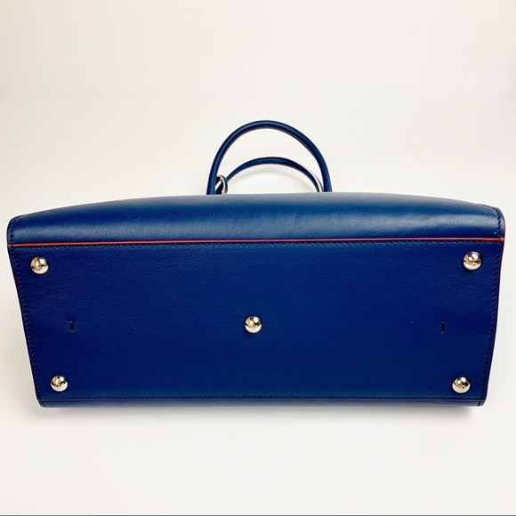 Fendi 3Jours Medium Navy Blue Bag Satchel Purse - Picture 5 of 8